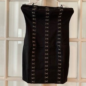 Black Forever 21 strapless mini dress